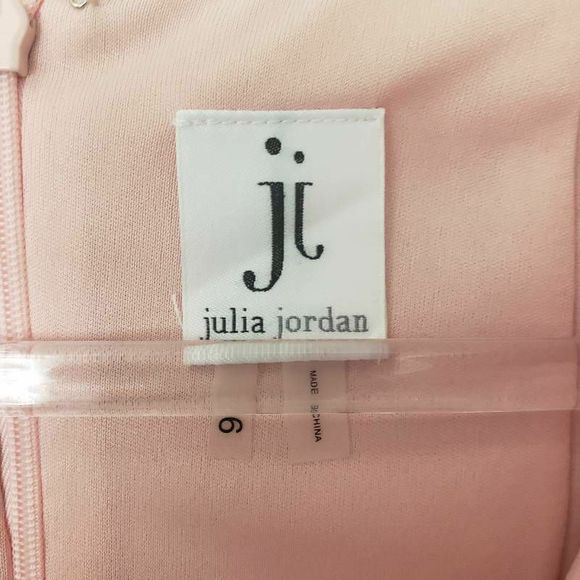 Julia Jordan Dress Womens 6 Fit & Flare Pink Cap Sleeve Lined Pockets Zip Short - Picture 6 of 6